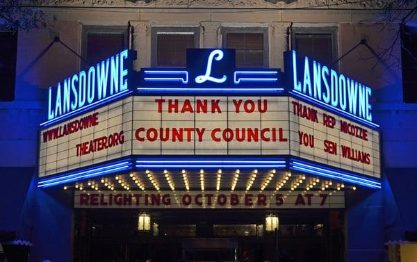 Restored and relit marquee