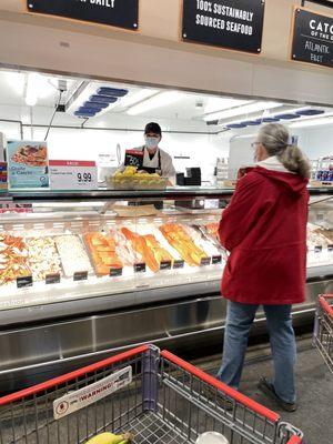 Meat Dept helping a customer...