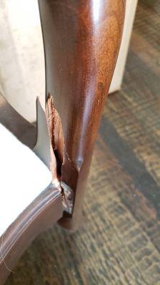 Dining chair damaged by movers