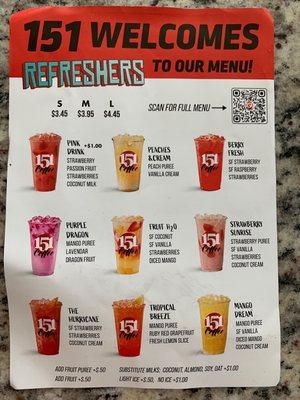 Refresher menu