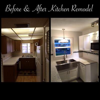 Mold was affecting cabinets and counters from underneath. All had to be removed so we remodeled entire kitchen.