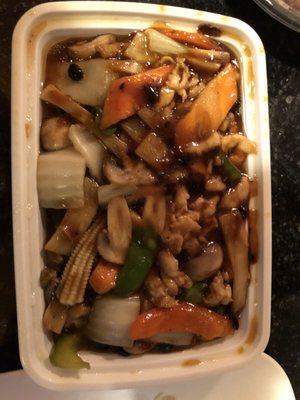 Chicken with Black Bean Sauce packed to go!