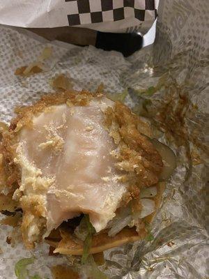 Raw undercooked chicken. Gross!