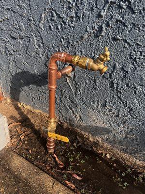 Customer upgrade to new valve and hose bibb