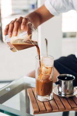 Traditional Vietnamese Iced Milk Coffee