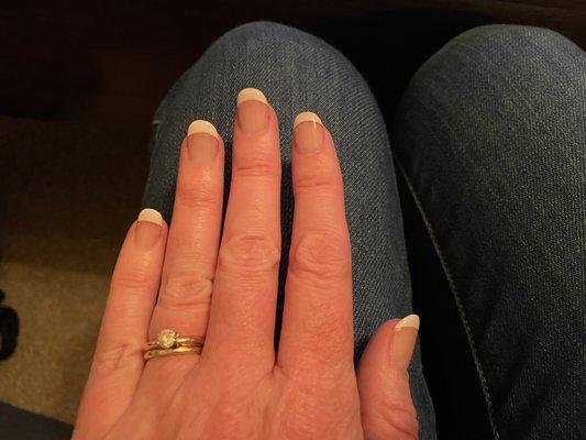 I just wanted a simple French manicure. The man who did the manicure was a perfectionist in the best of ways.