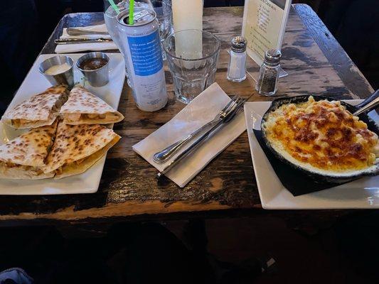 Cajun Chicken Quesadilla and STONE STREET MAC & CHEESE