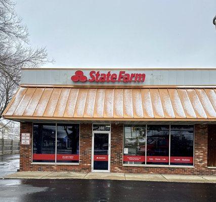 LED illuminated red channel letters for State Farm rep in Shorewood