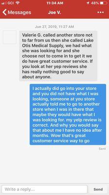 Why would an owner of the store be so unprofessional.