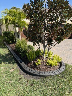 Stamped concrete curbing