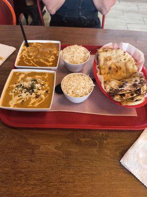 Shani Paneer and Malai Kofta with butter naan.