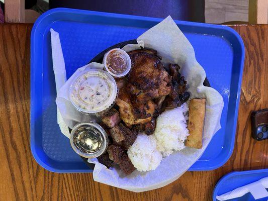 Lunch Plate 3 Choice (smoked pork, sweet pork,& chicken)