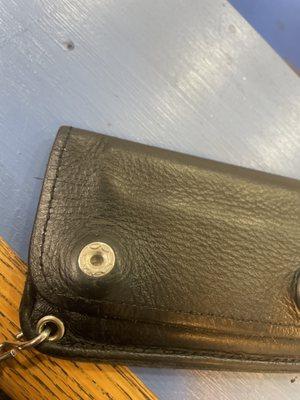 Replaced snap on card wallet