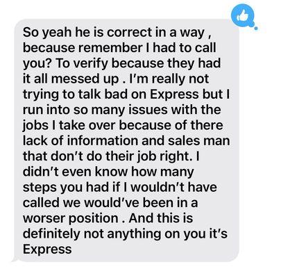 Text message from project manager talking bad about her own employer.