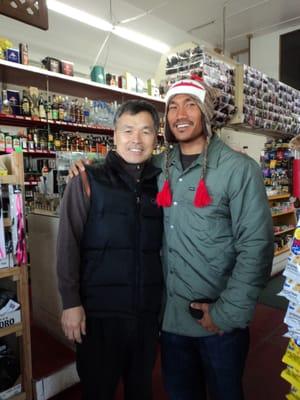 Just bought a cool monkey beanie here. Took pic with guy behind the register. Cool dude.