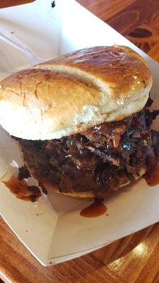 Food truck brisket sandwich. Aftershock smokers.