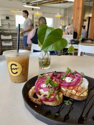 Burrata Toast and Lavender Cold Brew