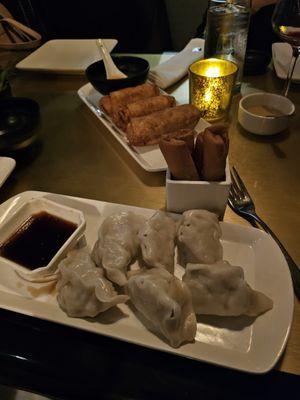 Dumplings and spring rolls