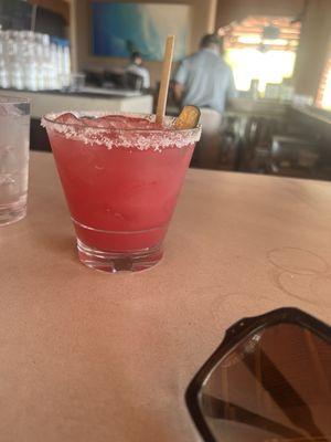 Prickly pear margarita with salt