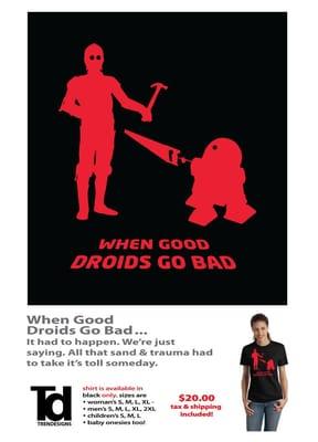 At TD, we do tons of Event shirts, Workplace shirts & More, but we have fun too! We have custom Star Wars shirts 4 sale! call us