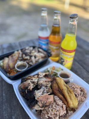 Jerk chicken and Jamaican bowl. The difference is bone in or boneless chicken.