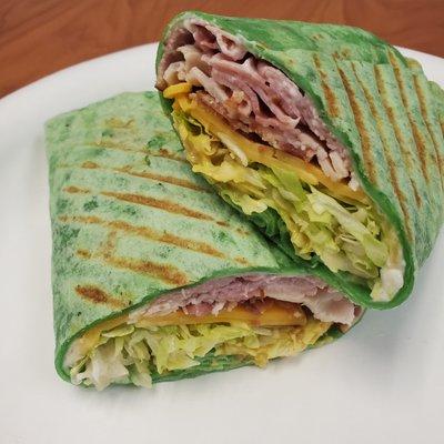 The Club in a spinach wrap.