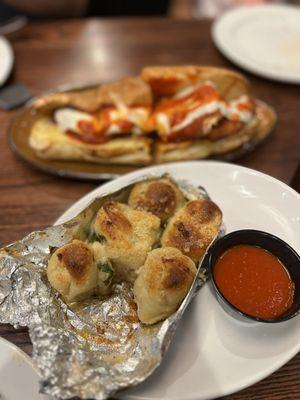 Chicken parm and garlic knots