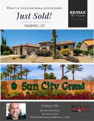 Welcome to Sun City Grand for my Buyers from out of state.