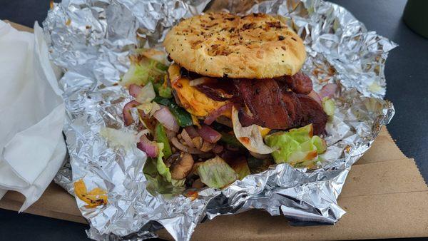 The Train Wreck Burger. OH-Mazing!