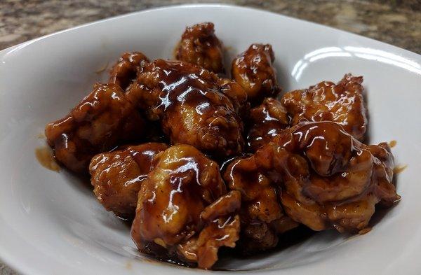 Bourbon Chicken. Made to order from fresh, with house-made bourbon sauce.