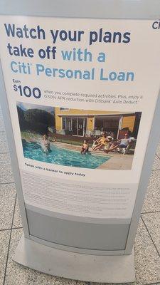 Personal loan ad in citibank