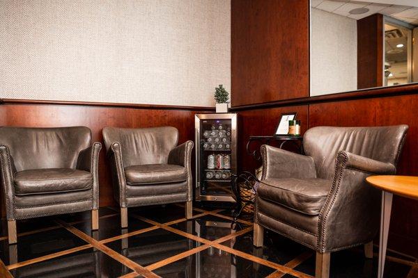 Enjoy a complimentary beverage of your choice in one of our two waiting rooms.