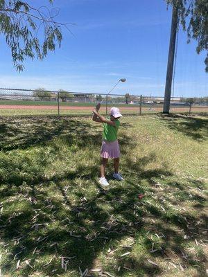 In the rough by the driving range