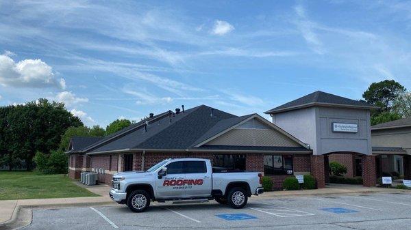 Farmington Family Medical needed a new roof and they knew just who to call! This CertainTeed Landmark Morie Black roof looks amazing!!