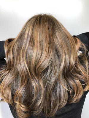 Root touch up & partial balayage by John Martinez