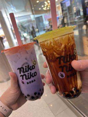 Taro milk tea & tiger latte