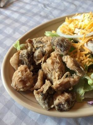 Fresh breaded mushrooms on the salad bar - yum!