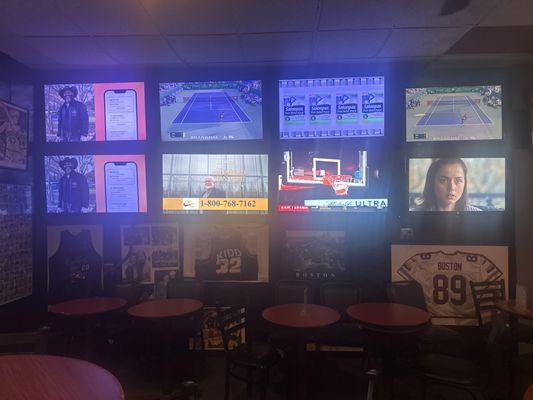 Wall of TVs to watch the game on!