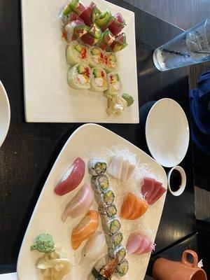 $30 sushi and sashimi combo  Two special rolls