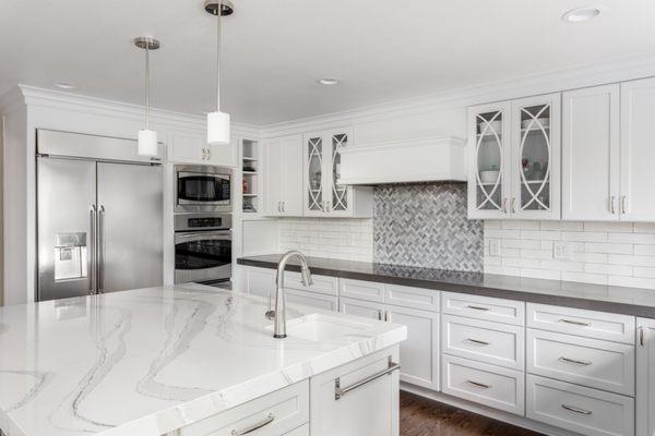 white granite countertop