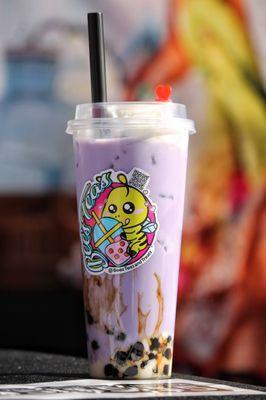 Taro Milk Tea w/ Boba!