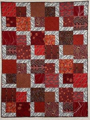 Seeing Red Australian Aboriginal fabric quilt