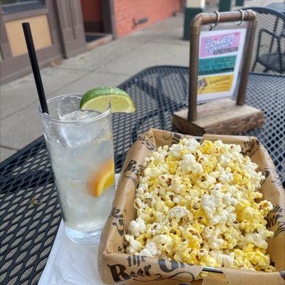 Spicy margarita and truffle popcorn