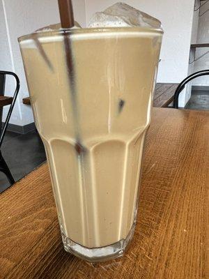 Iced lavender oat milk latte