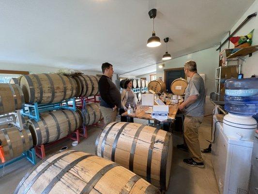 Barrel room tasting