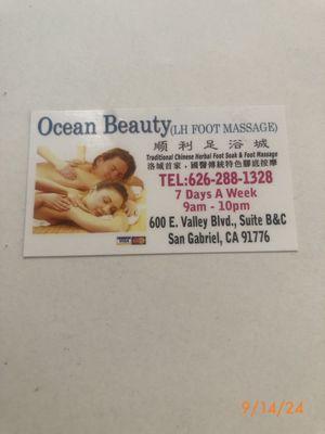 OCEAN BEAUTY ( LH FOOT MASSAGE)