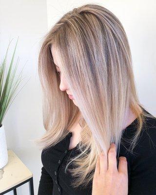 Perfect combo of balayage and baby lights to create magic! Hair by Tahira