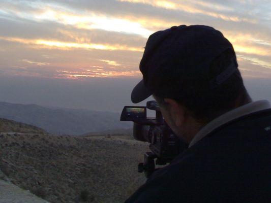 Jeff filming at Mt.Nebo in Jordan.