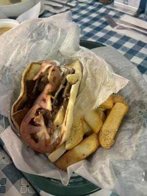 Gyro Wrap with fries