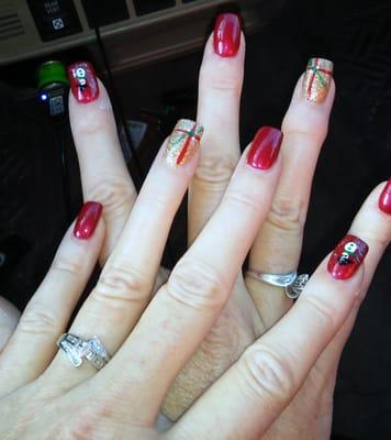 Nails done 12/7/14 by Julie who is also the owner.  I have been going here for a little over a year. Very satisfied!!!